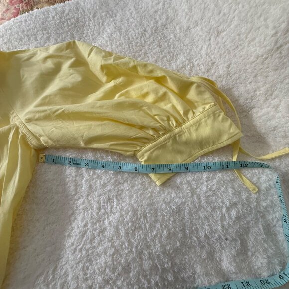 Lisette Montreal Womens Yellow Buttonup Blouse M Cotton Blend - Picture 12 of 14